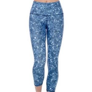Yoga Democracy Blue Disco Sequin 7/8 Leggings Size Small Workout Active